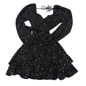 Mia Ami by Francesca’s Black & Gold Celestial Blouse – Perfect for Halloween 🎃